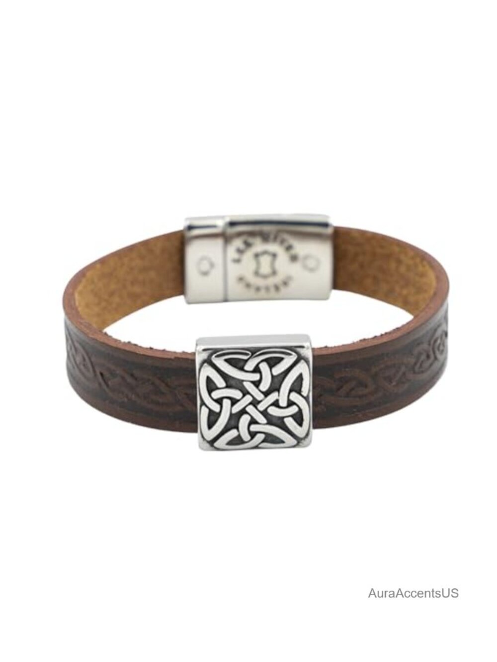 Genuine Leather Celtic Knot Bracelet Unisex Irish Jewelry